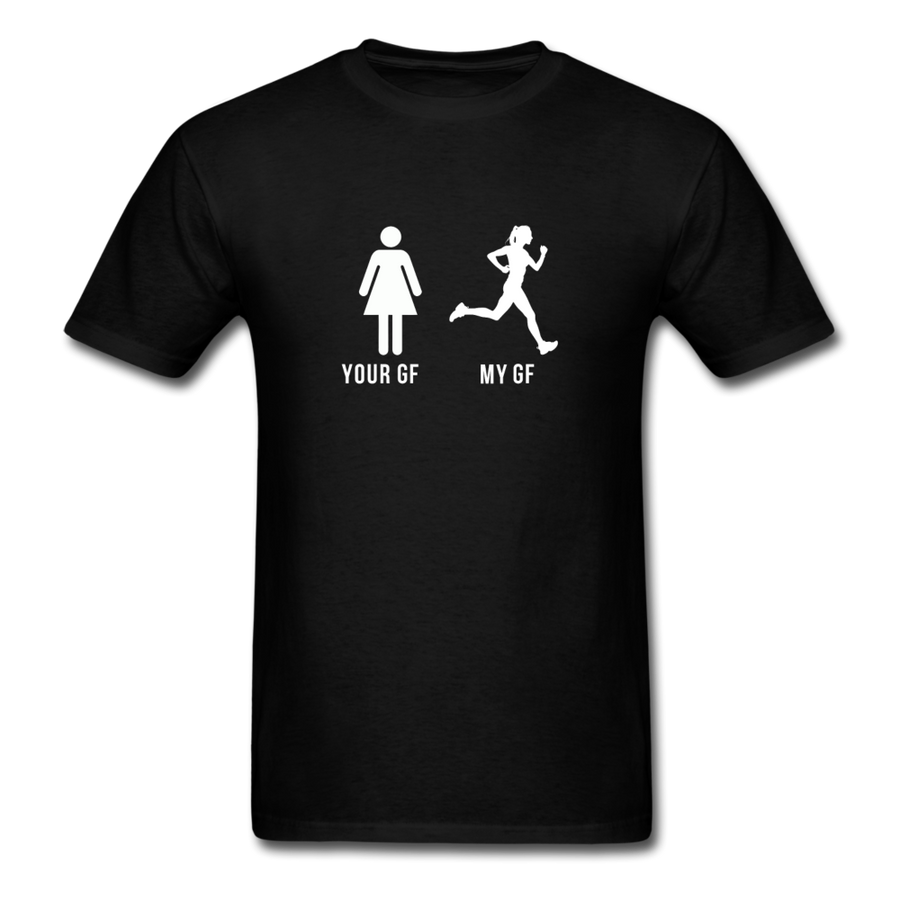 Running YOUR GF MY GF Unisex T-Shirt-Unisex Classic T-Shirt | Fruit of the Loom 3930-Teelime | shirts-hoodies-mugs