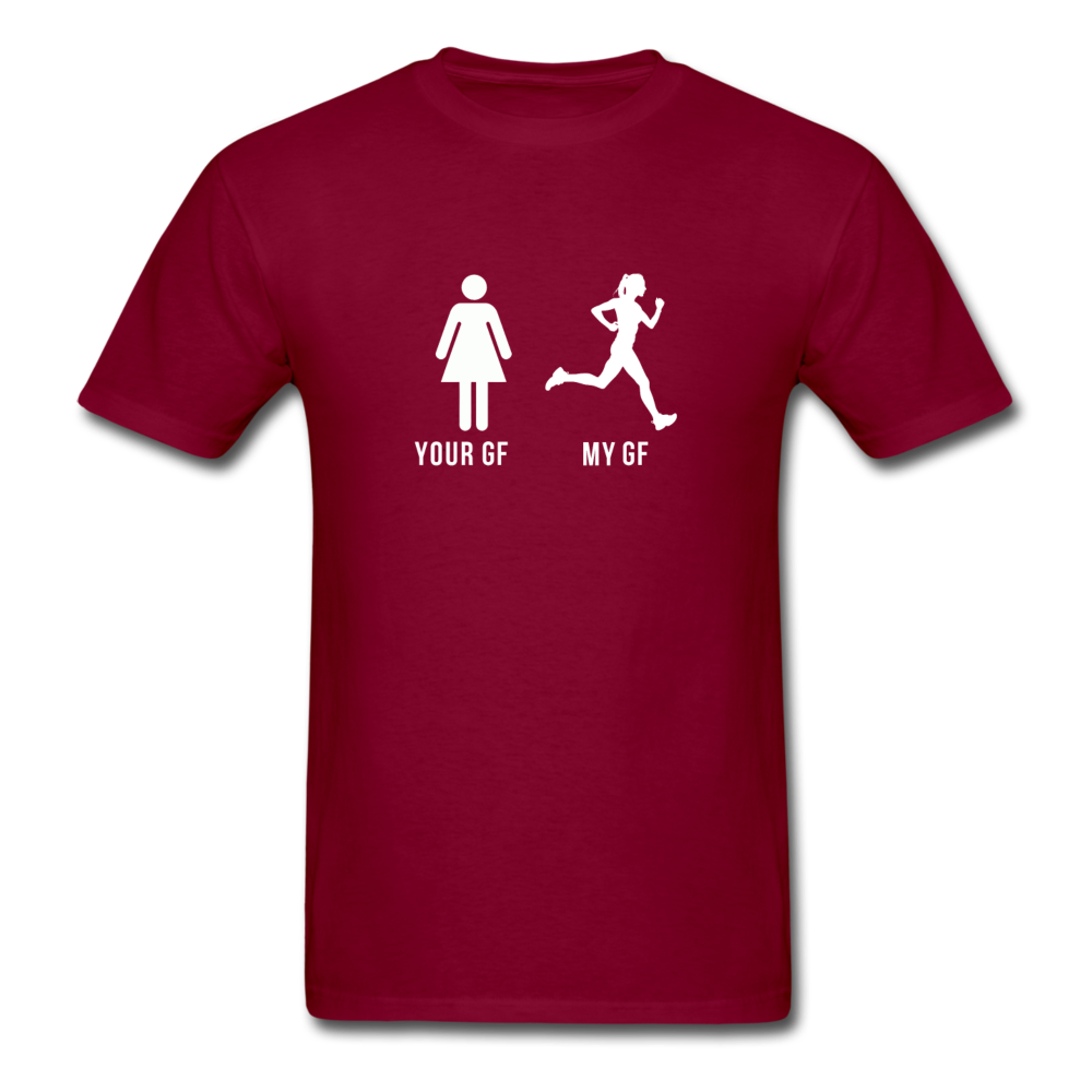 Running YOUR GF MY GF Unisex T-Shirt-Unisex Classic T-Shirt | Fruit of the Loom 3930-Teelime | shirts-hoodies-mugs