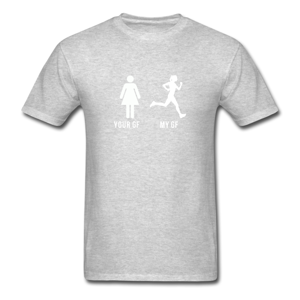 Running YOUR GF MY GF Unisex T-Shirt-Unisex Classic T-Shirt | Fruit of the Loom 3930-Teelime | shirts-hoodies-mugs