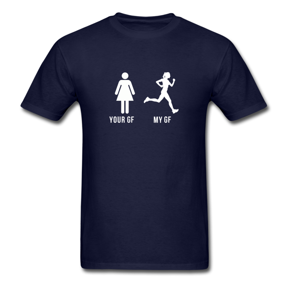 Running YOUR GF MY GF Unisex T-Shirt-Unisex Classic T-Shirt | Fruit of the Loom 3930-Teelime | shirts-hoodies-mugs