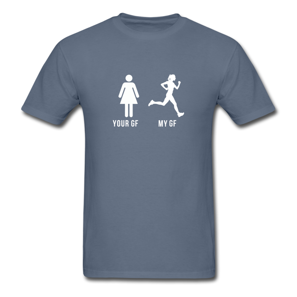 Running YOUR GF MY GF Unisex T-Shirt-Unisex Classic T-Shirt | Fruit of the Loom 3930-Teelime | shirts-hoodies-mugs