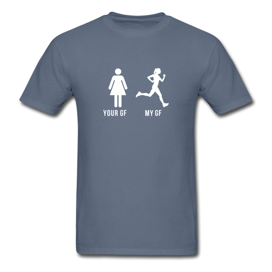 Running YOUR GF MY GF Unisex T-Shirt-Unisex Classic T-Shirt | Fruit of the Loom 3930-Teelime | shirts-hoodies-mugs