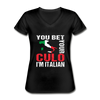 You bet your culo I'm Italian Women's V-Neck T-Shirt-Women's V-Neck T-Shirt | Fruit of the Loom L39VR-Teelime | shirts-hoodies-mugs