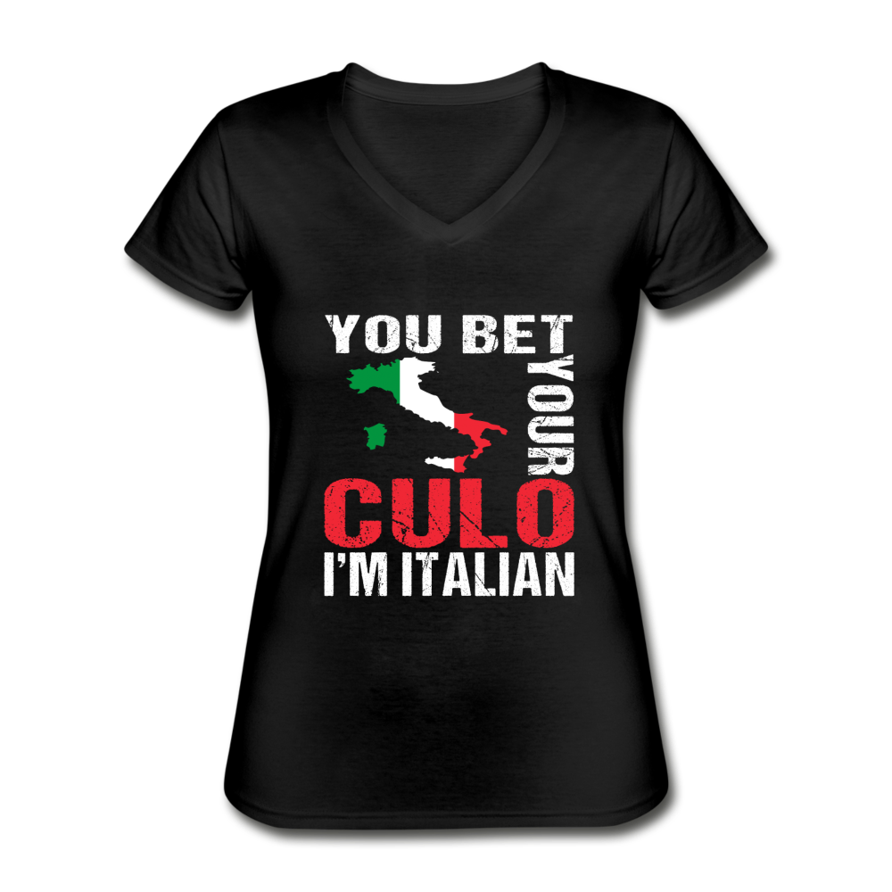 You bet your culo I'm Italian Women's V-Neck T-Shirt-Women's V-Neck T-Shirt | Fruit of the Loom L39VR-Teelime | shirts-hoodies-mugs