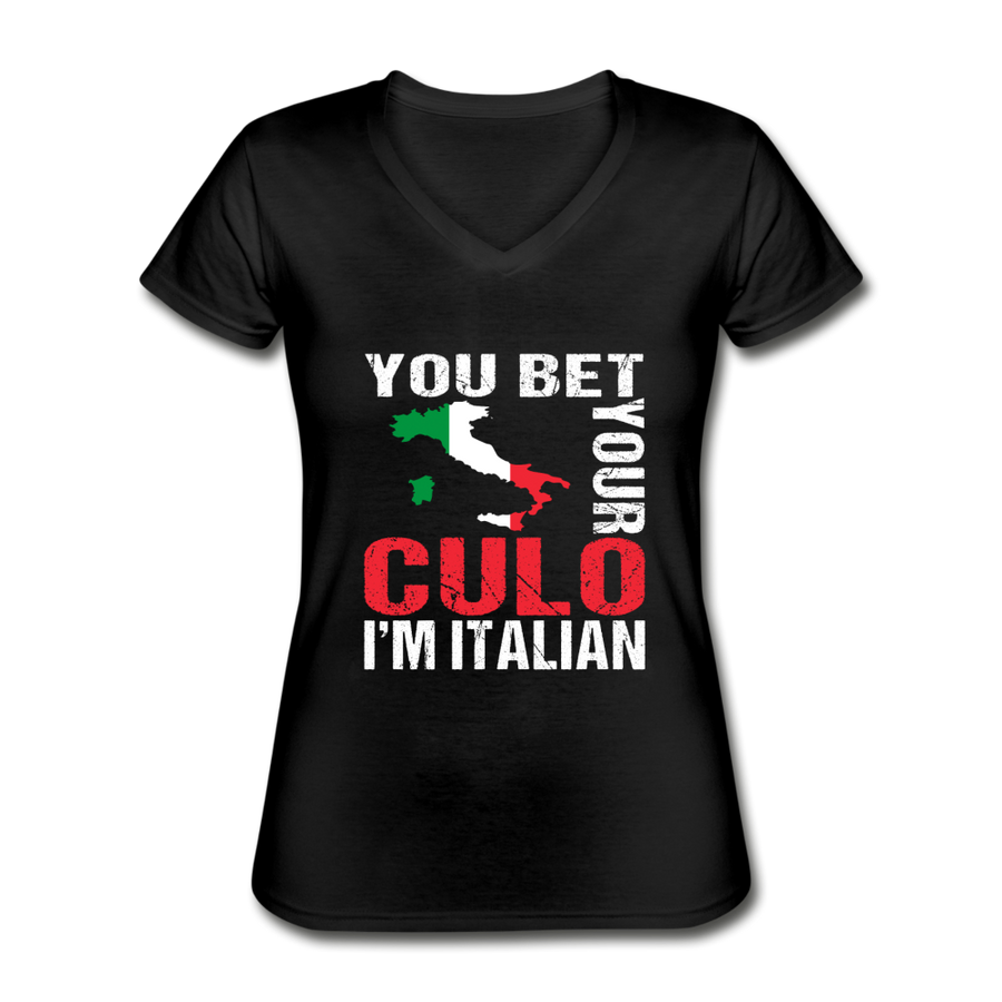 You bet your culo I'm Italian Women's V-Neck T-Shirt-Women's V-Neck T-Shirt | Fruit of the Loom L39VR-Teelime | shirts-hoodies-mugs
