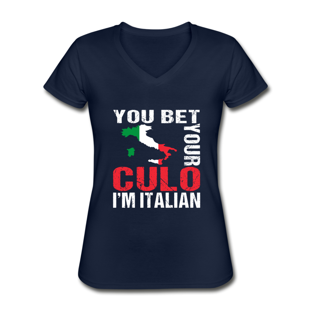 You bet your culo I'm Italian Women's V-Neck T-Shirt-Women's V-Neck T-Shirt | Fruit of the Loom L39VR-Teelime | shirts-hoodies-mugs