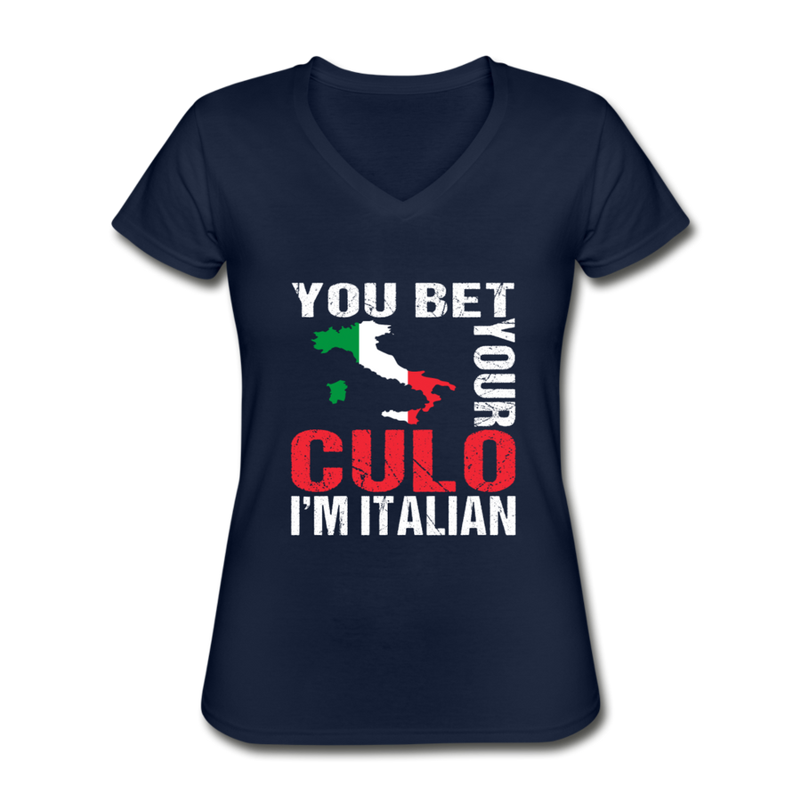You bet your culo I'm Italian Women's V-Neck T-Shirt-Women's V-Neck T-Shirt | Fruit of the Loom L39VR-Teelime | shirts-hoodies-mugs