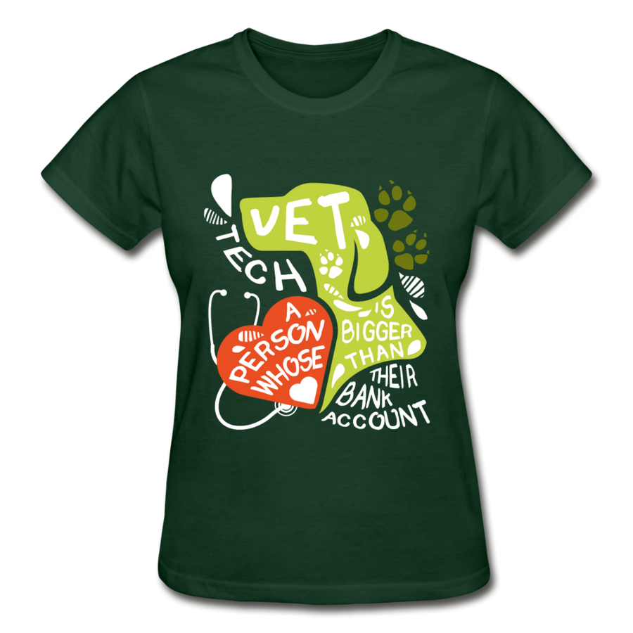 Vet Tech A person whose heart is bigger than their Bank Account Gildan Ultra Cotton Ladies T-Shirt-Ultra Cotton Ladies T-Shirt | Gildan G200L-Teelime | shirts-hoodies-mugs