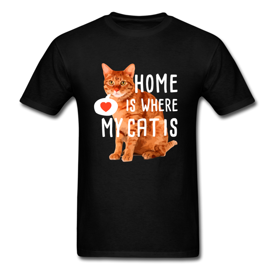 Home is where my Cat is Unisex T-Shirt-Unisex Classic T-Shirt | Fruit of the Loom 3930-Teelime | shirts-hoodies-mugs