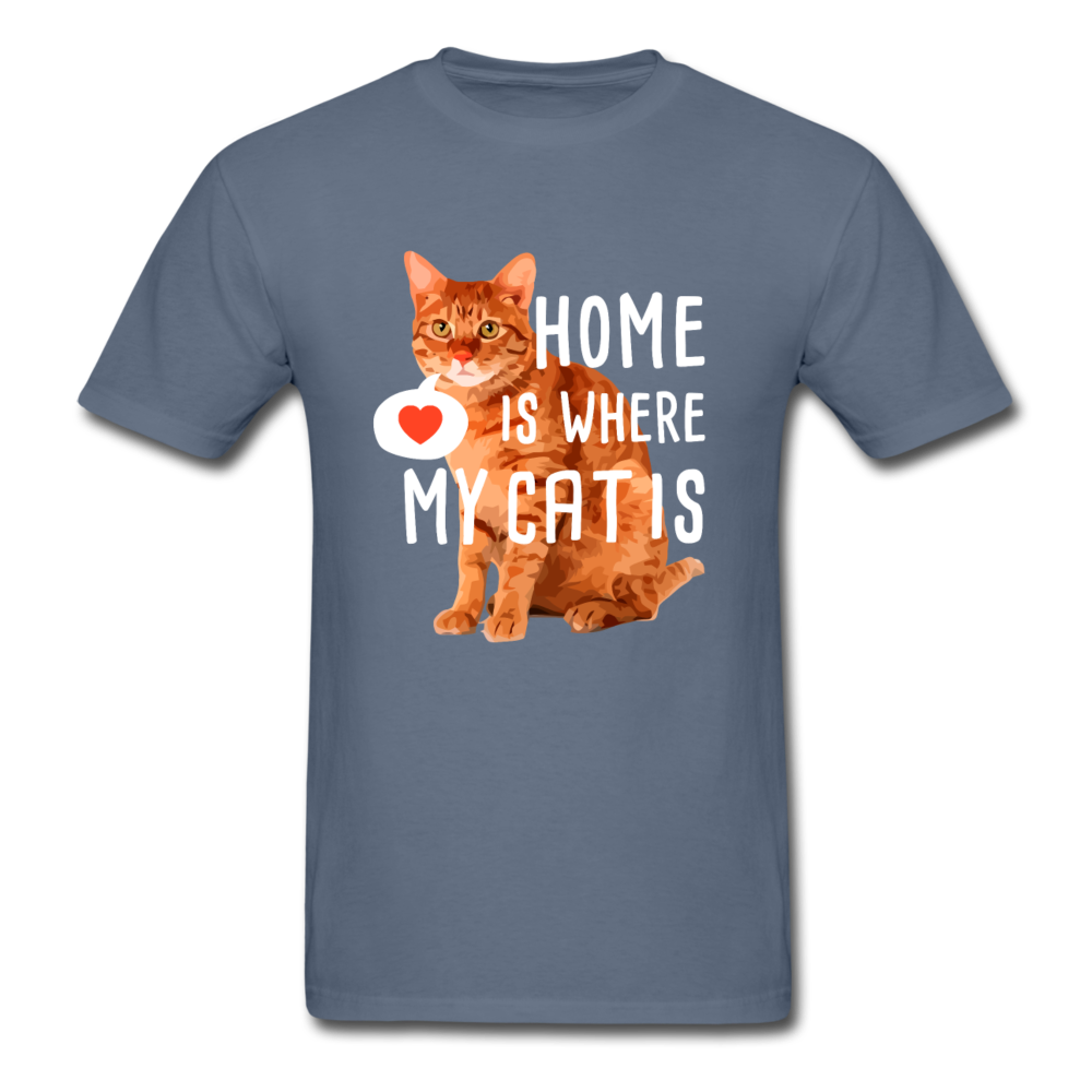 Home is where my Cat is Unisex T-Shirt-Unisex Classic T-Shirt | Fruit of the Loom 3930-Teelime | shirts-hoodies-mugs