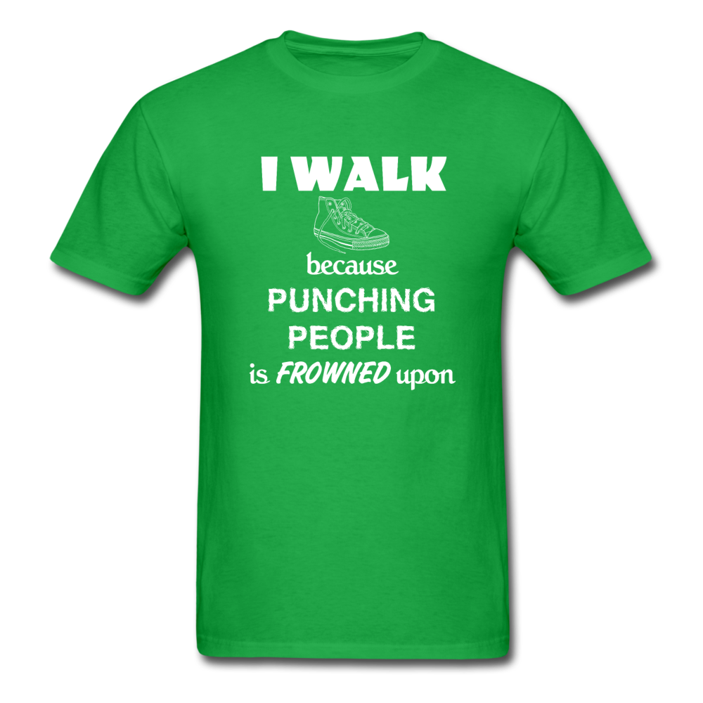 I walk because punching people is frowned upon Unisex T-Shirt-Unisex Classic T-Shirt | Fruit of the Loom 3930-Teelime | shirts-hoodies-mugs