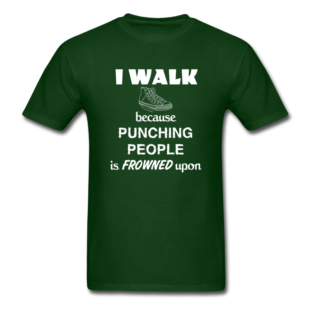I walk because punching people is frowned upon Unisex T-Shirt-Unisex Classic T-Shirt | Fruit of the Loom 3930-Teelime | shirts-hoodies-mugs