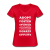 Adopt Foster Sponsor Volunteer Donate Educate Women's V-Neck T-Shirt-Women's V-Neck T-Shirt | Fruit of the Loom L39VR-Teelime | shirts-hoodies-mugs