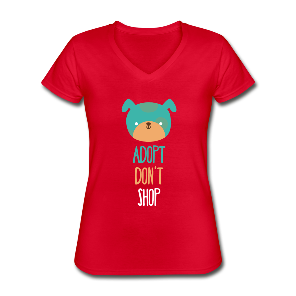 Adopt don't shop dog Women's V-Neck T-Shirt-Women's V-Neck T-Shirt | Fruit of the Loom L39VR-Teelime | shirts-hoodies-mugs