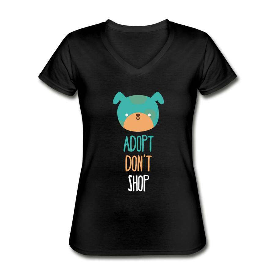 Adopt don't shop dog Women's V-Neck T-Shirt-Women's V-Neck T-Shirt | Fruit of the Loom L39VR-Teelime | shirts-hoodies-mugs