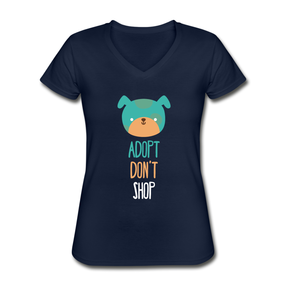 Adopt don't shop dog Women's V-Neck T-Shirt-Women's V-Neck T-Shirt | Fruit of the Loom L39VR-Teelime | shirts-hoodies-mugs