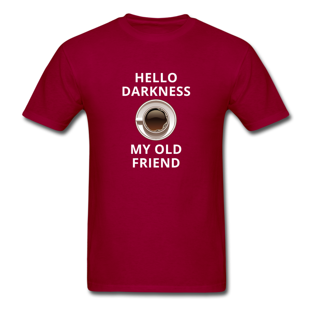 Coffee - Hello darkness my old friend Unisex T-Shirt-Unisex Classic T-Shirt | Fruit of the Loom 3930-Teelime | shirts-hoodies-mugs