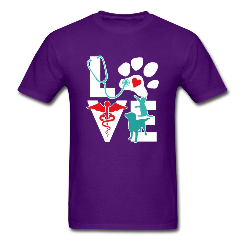 Veterinarian Love Cat and Dog Unisex T-Shirt-Unisex Classic T-Shirt | Fruit of the Loom 3930-Teelime | shirts-hoodies-mugs