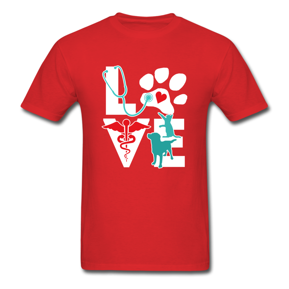 Veterinarian Love Cat and Dog Unisex T-Shirt-Unisex Classic T-Shirt | Fruit of the Loom 3930-Teelime | shirts-hoodies-mugs