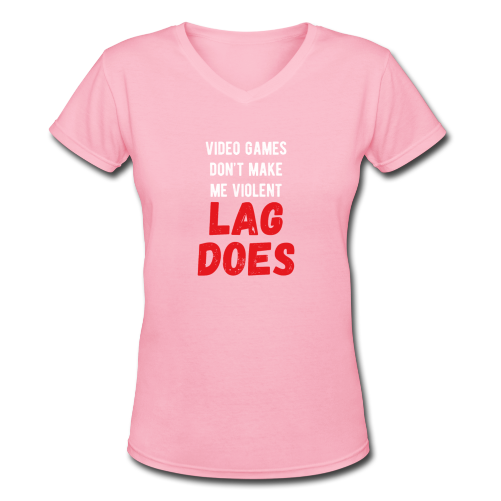 Video Games don't make me violent Lag does Women's V-Neck T-Shirt-Women's V-Neck T-Shirt | LAT 3507-Teelime | shirts-hoodies-mugs