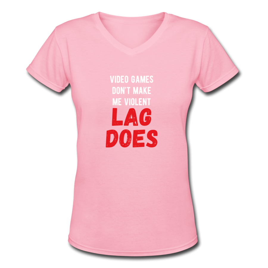 Video Games don't make me violent Lag does Women's V-Neck T-Shirt-Women's V-Neck T-Shirt | LAT 3507-Teelime | shirts-hoodies-mugs