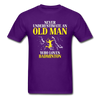 Never underestimate an old man who loves badminton Unisex Classic T-Shirt-Unisex Classic T-Shirt | Fruit of the Loom 3930-Teelime | shirts-hoodies-mugs