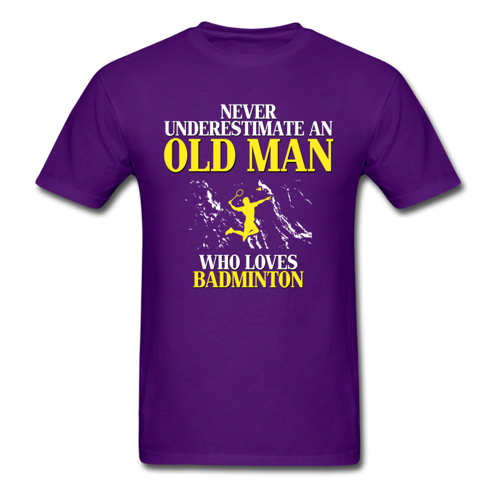 Never underestimate an old man who loves badminton Unisex Classic T-Shirt-Unisex Classic T-Shirt | Fruit of the Loom 3930-Teelime | shirts-hoodies-mugs