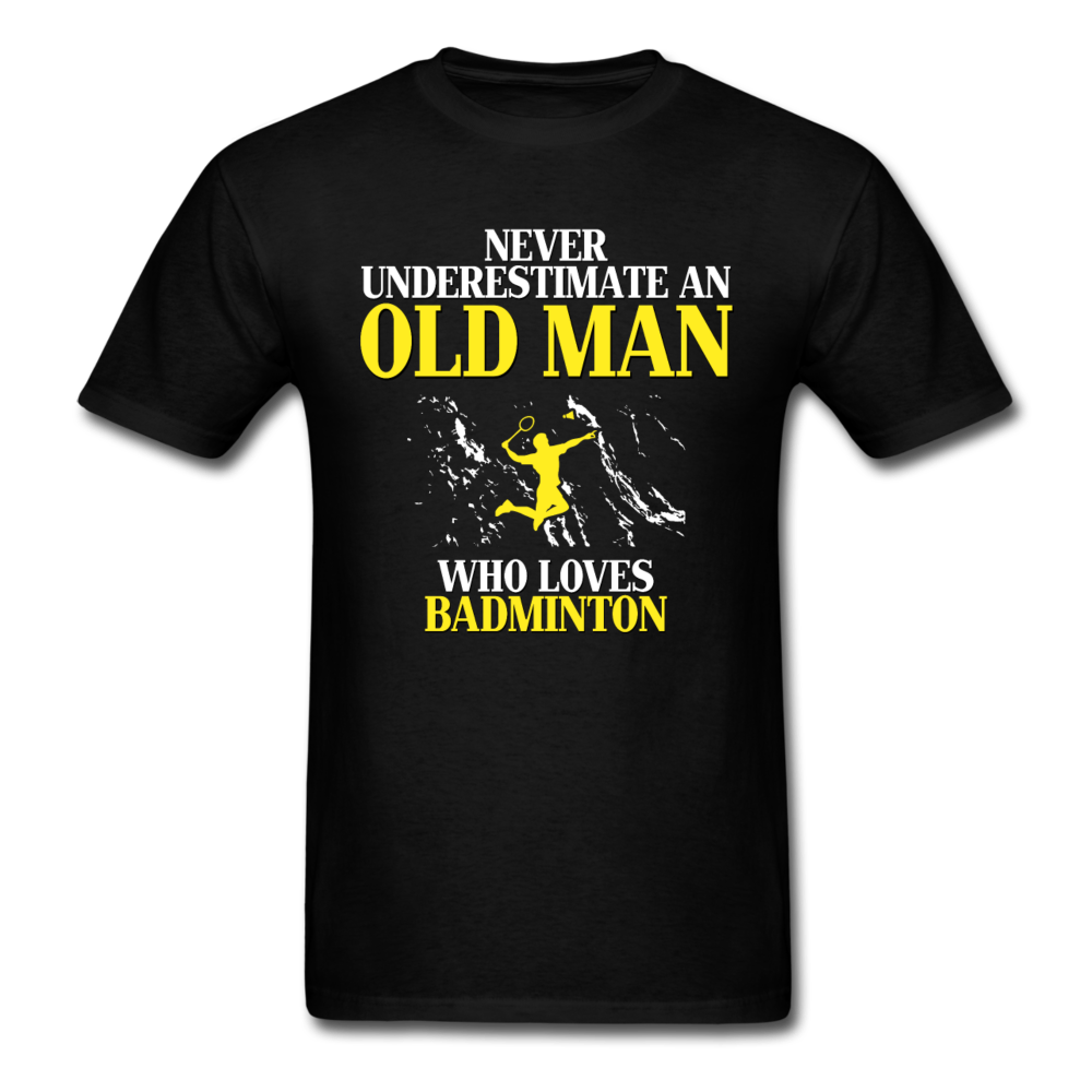 Never underestimate an old man who loves badminton Unisex Classic T-Shirt-Unisex Classic T-Shirt | Fruit of the Loom 3930-Teelime | shirts-hoodies-mugs
