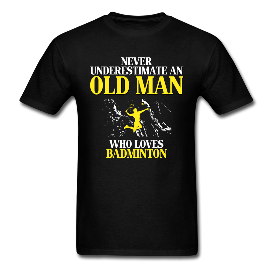 Never underestimate an old man who loves badminton Unisex Classic T-Shirt-Unisex Classic T-Shirt | Fruit of the Loom 3930-Teelime | shirts-hoodies-mugs
