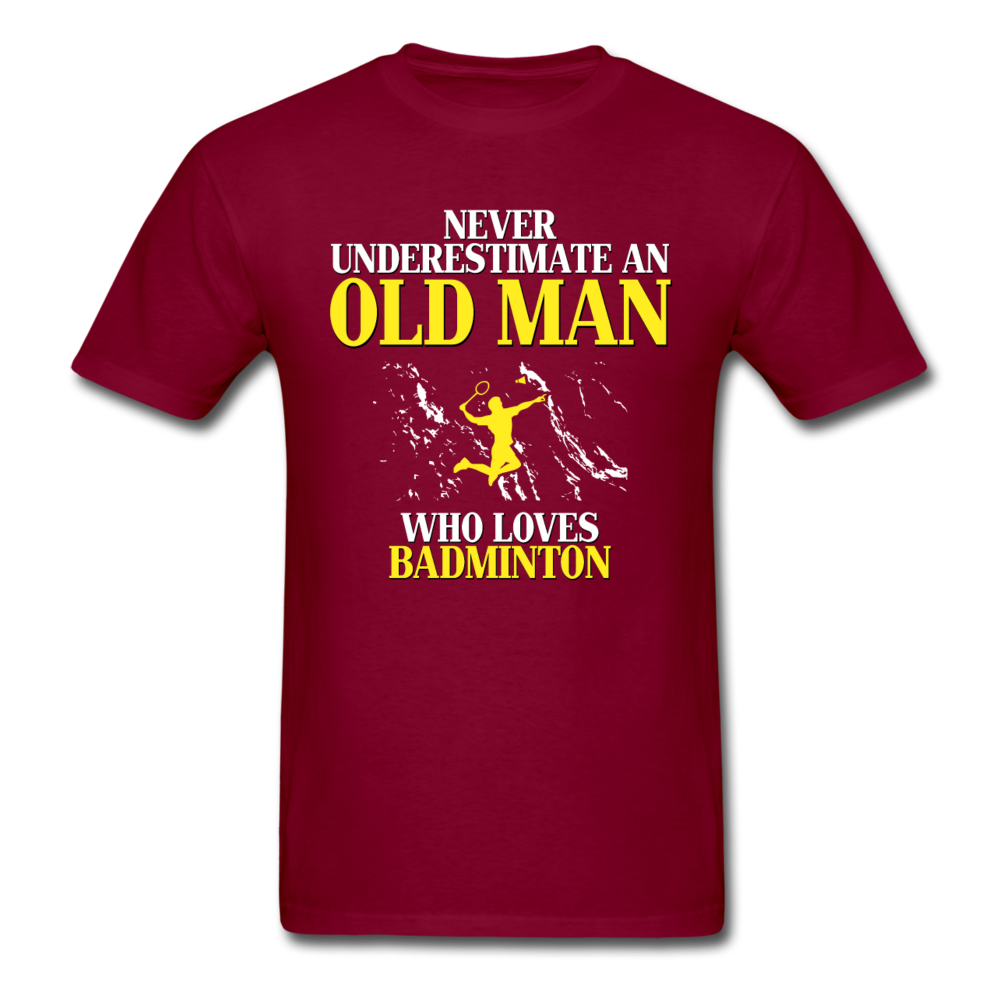 Never underestimate an old man who loves badminton Unisex Classic T-Shirt-Unisex Classic T-Shirt | Fruit of the Loom 3930-Teelime | shirts-hoodies-mugs