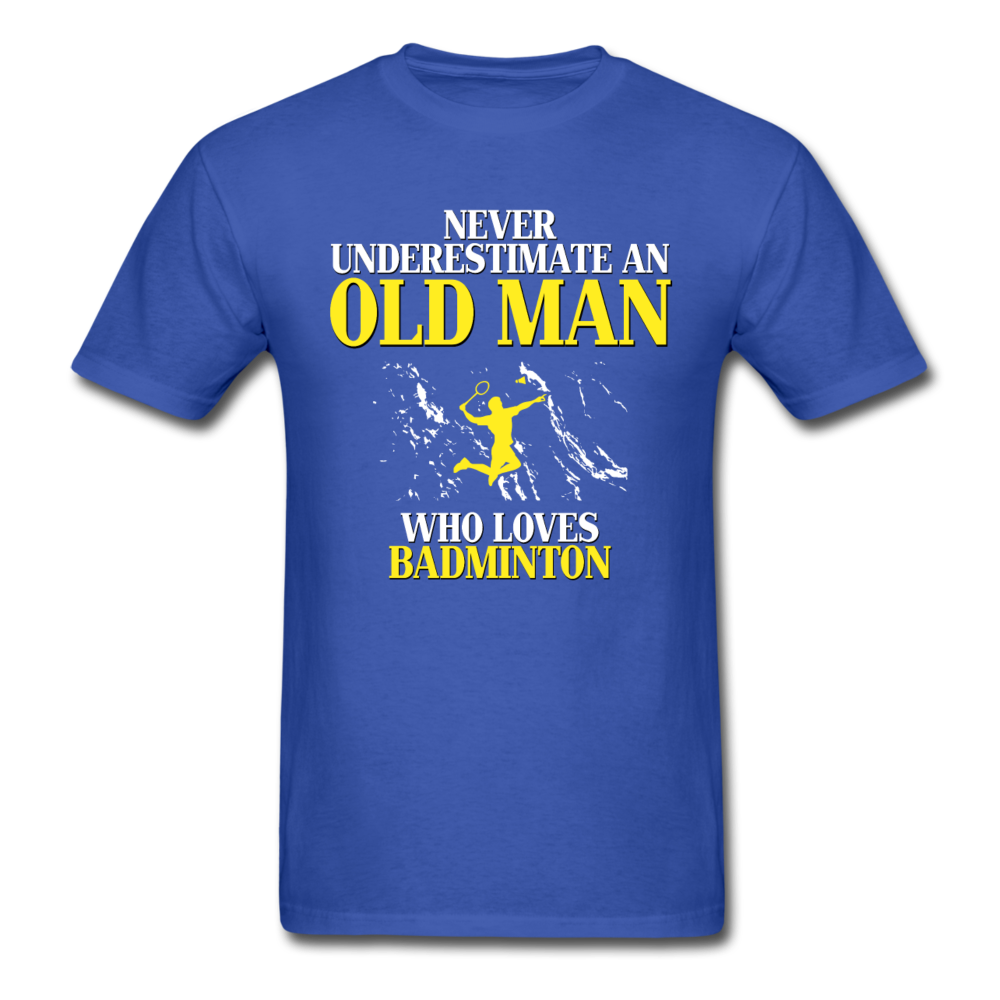 Never underestimate an old man who loves badminton Unisex Classic T-Shirt-Unisex Classic T-Shirt | Fruit of the Loom 3930-Teelime | shirts-hoodies-mugs