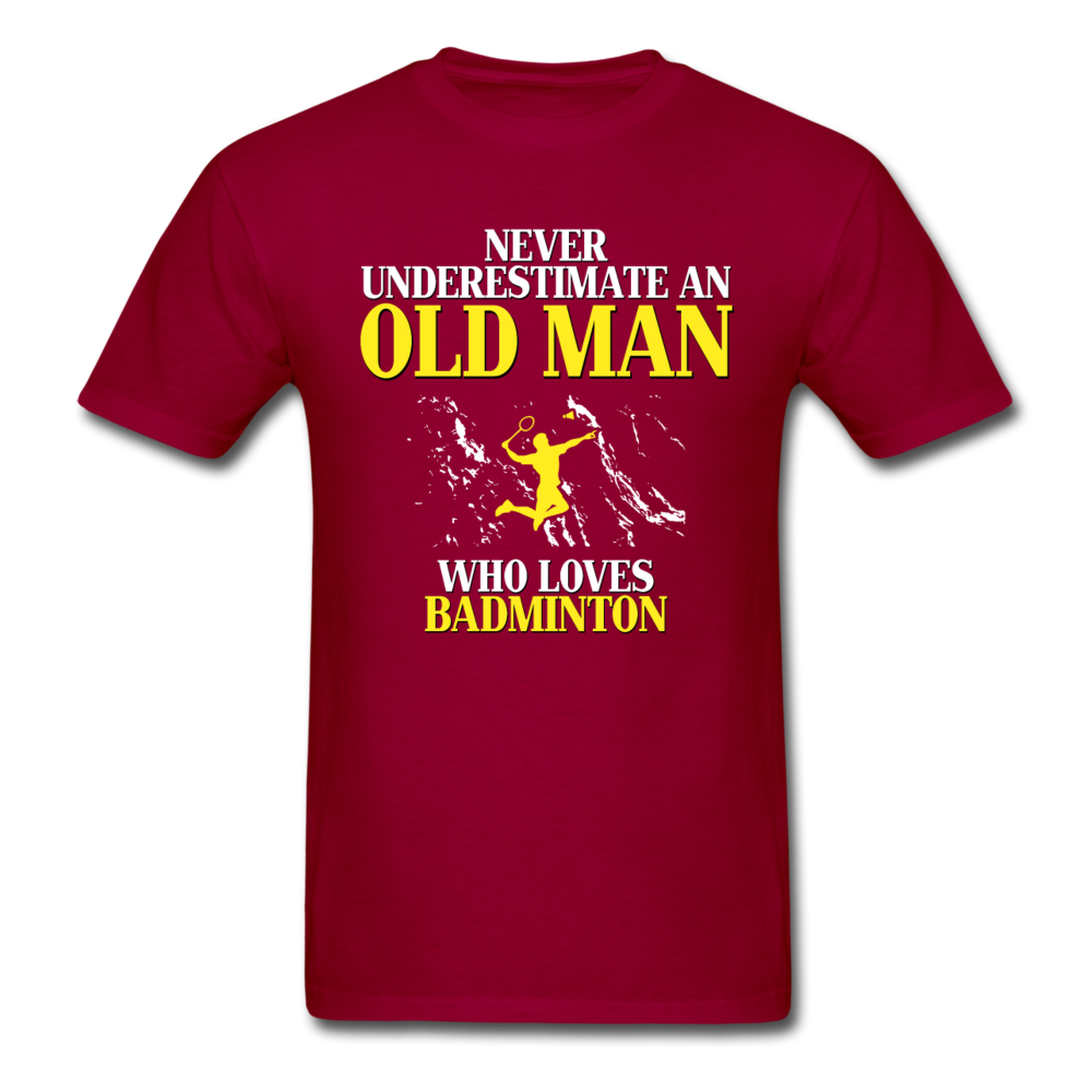 Never underestimate an old man who loves badminton Unisex Classic T-Shirt-Unisex Classic T-Shirt | Fruit of the Loom 3930-Teelime | shirts-hoodies-mugs