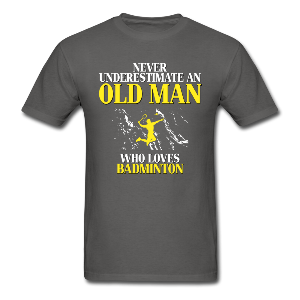 Never underestimate an old man who loves badminton Unisex Classic T-Shirt-Unisex Classic T-Shirt | Fruit of the Loom 3930-Teelime | shirts-hoodies-mugs