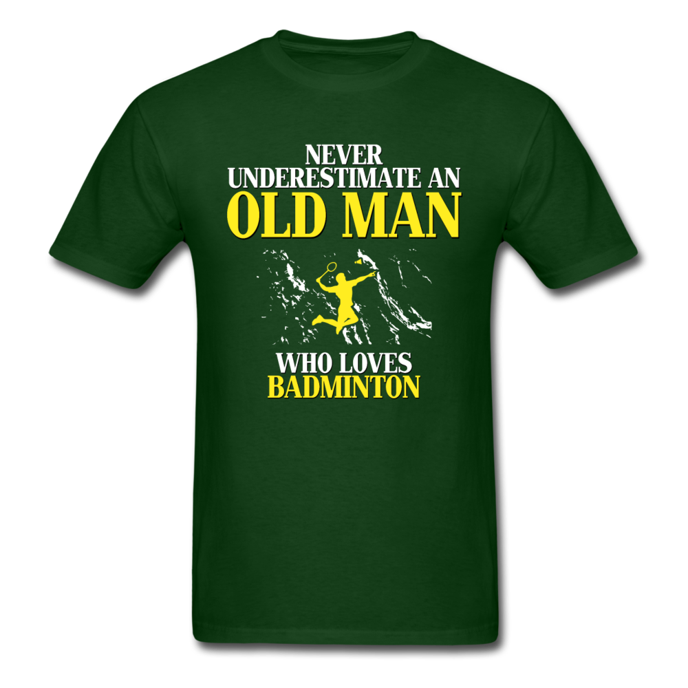 Never underestimate an old man who loves badminton Unisex Classic T-Shirt-Unisex Classic T-Shirt | Fruit of the Loom 3930-Teelime | shirts-hoodies-mugs