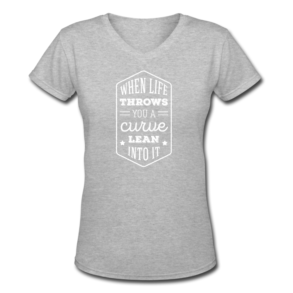 When life throws you a curve lean into it Women's V-Neck T-Shirt-Women's V-Neck T-Shirt | LAT 3507-Teelime | shirts-hoodies-mugs