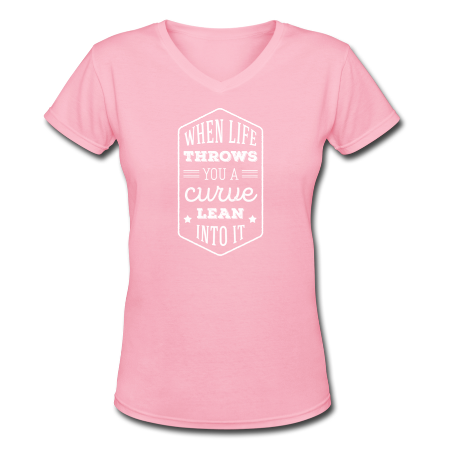 When life throws you a curve lean into it Women's V-Neck T-Shirt-Women's V-Neck T-Shirt | LAT 3507-Teelime | shirts-hoodies-mugs