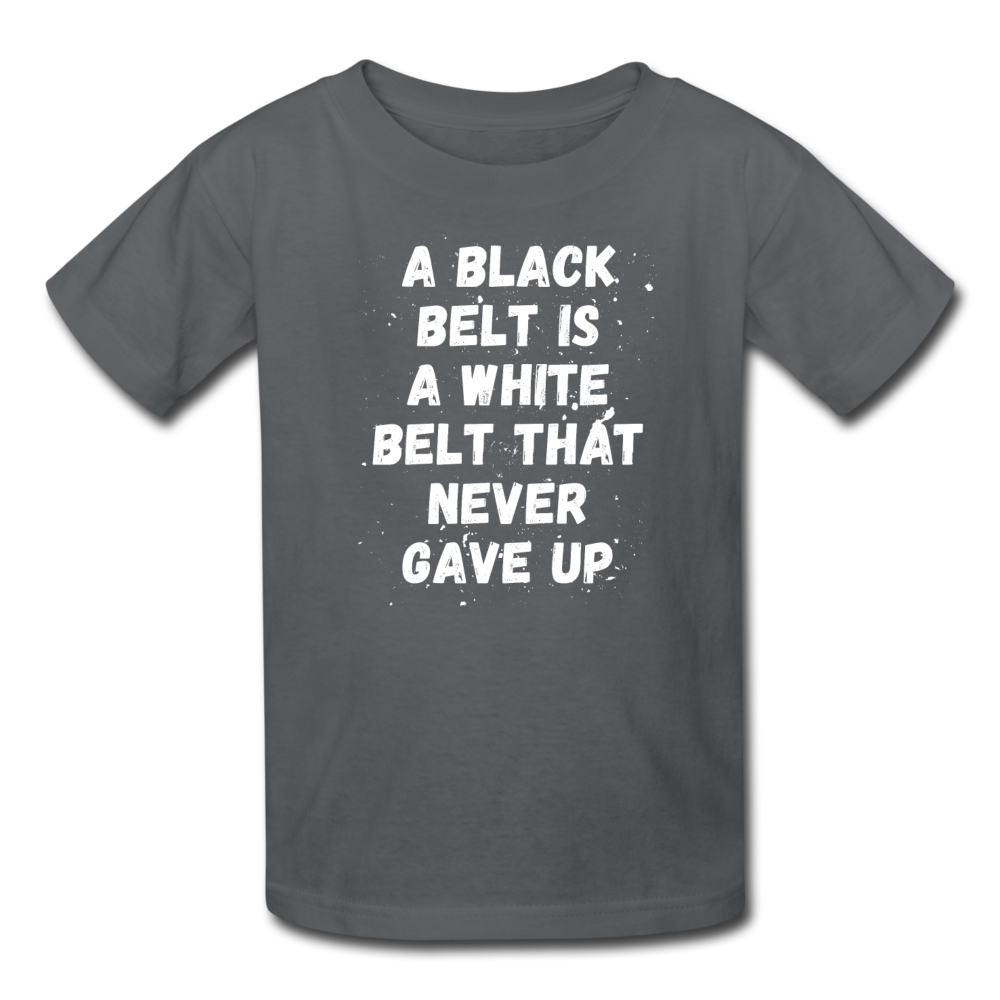 A black belt is a white belt that never gave up Kids' T-Shirt-Kids' T-Shirt | Fruit of the Loom 3931B-Teelime | shirts-hoodies-mugs