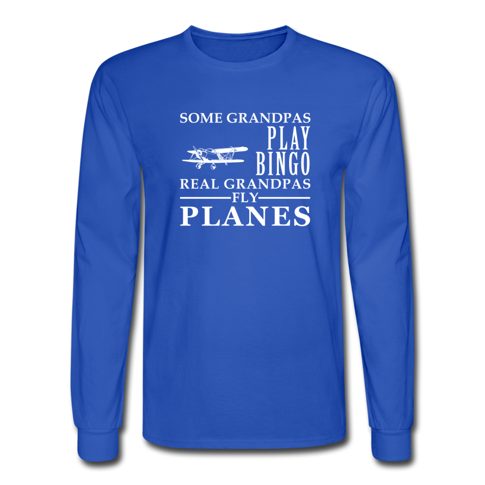 Some Grandpas play bingo, real Grandpas fly planes Men's Long Sleeve T-Shirt-Men's Long Sleeve T-Shirt | Fruit of the Loom-Teelime | shirts-hoodies-mugs