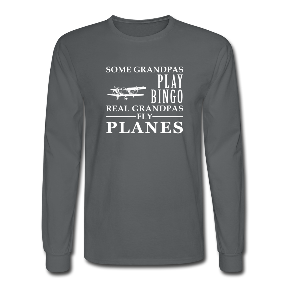 Some Grandpas play bingo, real Grandpas fly planes Men's Long Sleeve T-Shirt-Men's Long Sleeve T-Shirt | Fruit of the Loom-Teelime | shirts-hoodies-mugs
