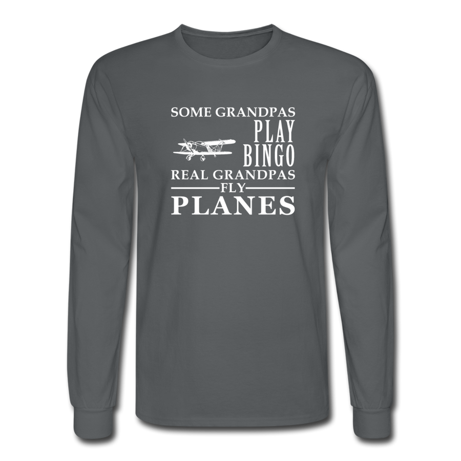 Some Grandpas play bingo, real Grandpas fly planes Men's Long Sleeve T-Shirt-Men's Long Sleeve T-Shirt | Fruit of the Loom-Teelime | shirts-hoodies-mugs
