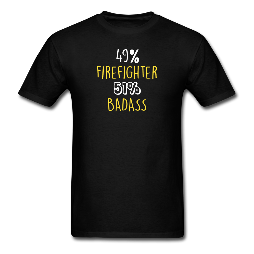 49% Firefighter 51% Badass Men's T-Shirt-Unisex Classic T-Shirt | Fruit of the Loom 3930-Teelime | shirts-hoodies-mugs
