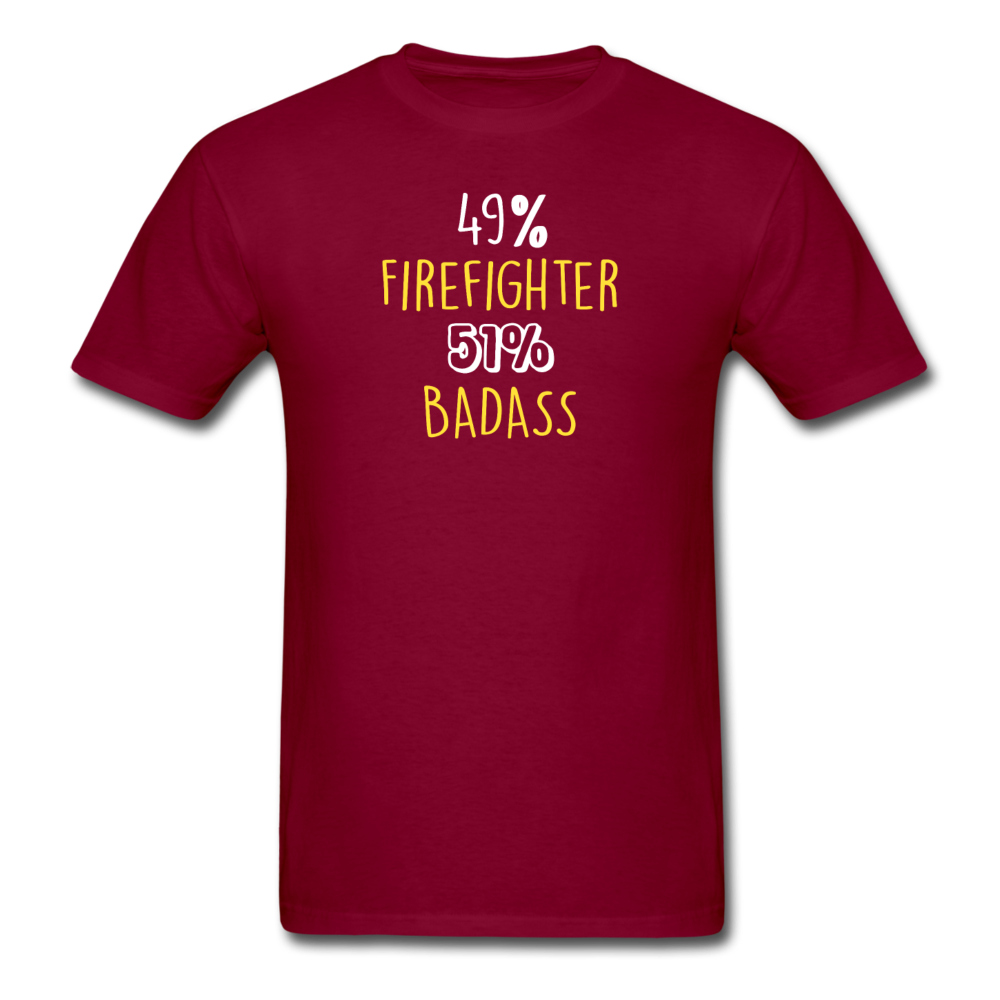49% Firefighter 51% Badass Men's T-Shirt-Unisex Classic T-Shirt | Fruit of the Loom 3930-Teelime | shirts-hoodies-mugs