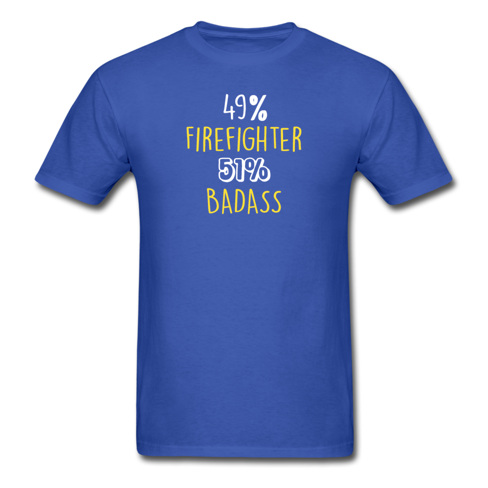 49% Firefighter 51% Badass Men's T-Shirt-Unisex Classic T-Shirt | Fruit of the Loom 3930-Teelime | shirts-hoodies-mugs