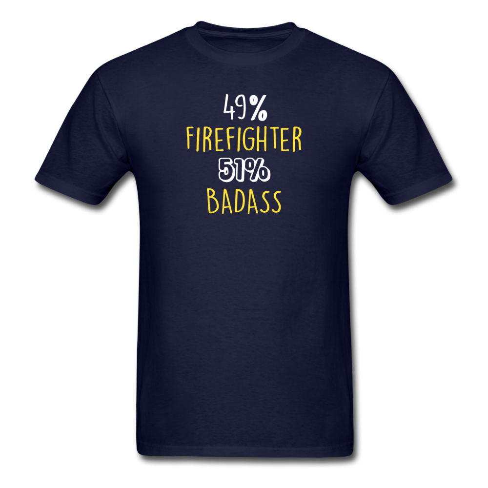 49% Firefighter 51% Badass Men's T-Shirt-Unisex Classic T-Shirt | Fruit of the Loom 3930-Teelime | shirts-hoodies-mugs