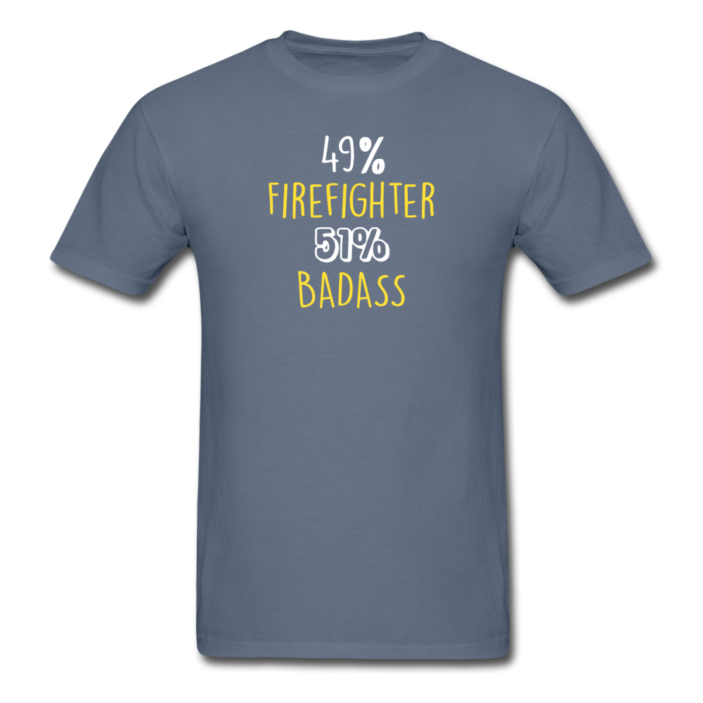 49% Firefighter 51% Badass Men's T-Shirt-Unisex Classic T-Shirt | Fruit of the Loom 3930-Teelime | shirts-hoodies-mugs