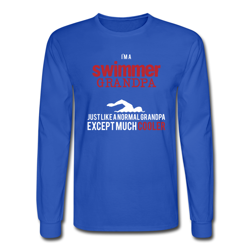 I'm a swimmer grandpa just like a normal grandpa except much cooler Men's Long Sleeve T-Shirt-Men's Long Sleeve T-Shirt | Fruit of the Loom-Teelime | shirts-hoodies-mugs
