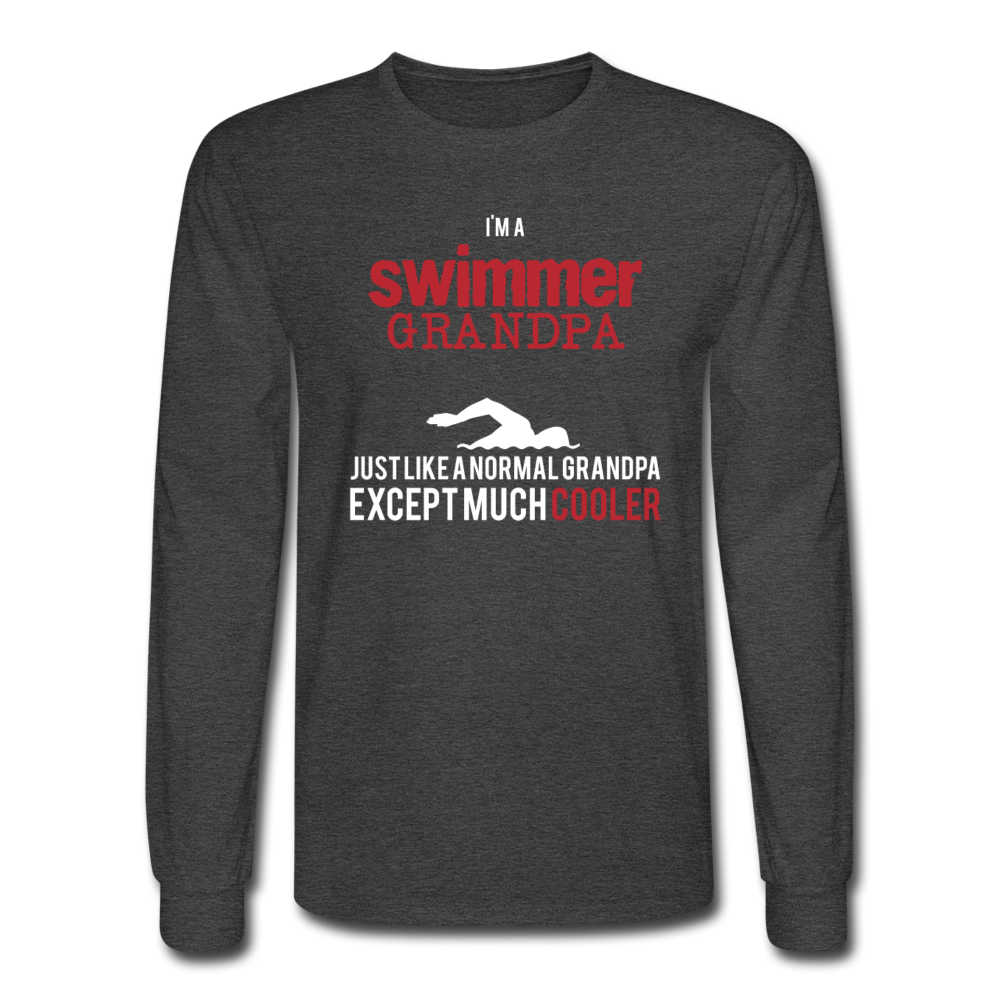 I'm a swimmer grandpa just like a normal grandpa except much cooler Men's Long Sleeve T-Shirt-Men's Long Sleeve T-Shirt | Fruit of the Loom-Teelime | shirts-hoodies-mugs