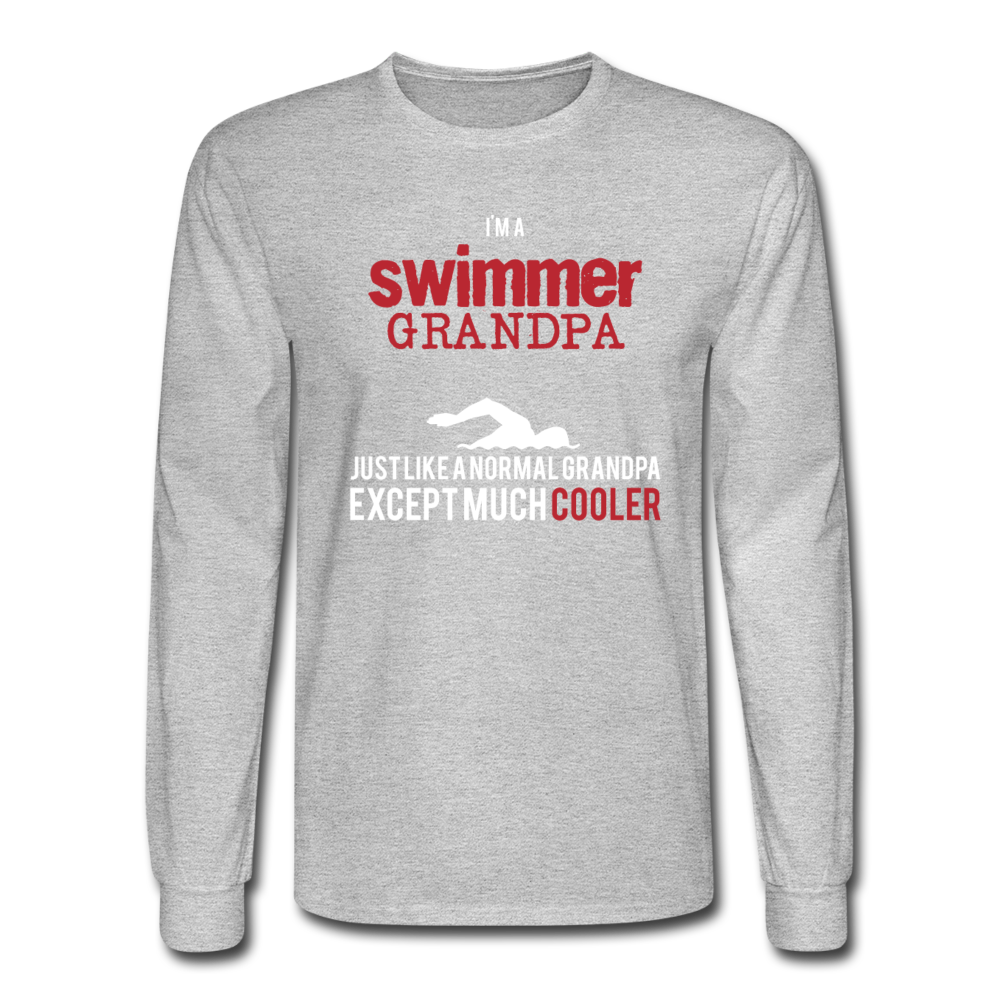 I'm a swimmer grandpa just like a normal grandpa except much cooler Men's Long Sleeve T-Shirt-Men's Long Sleeve T-Shirt | Fruit of the Loom-Teelime | shirts-hoodies-mugs