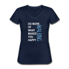 Do more of what makes you happy Walking Women's V-Neck T-Shirt-Women's V-Neck T-Shirt | Fruit of the Loom L39VR-Teelime | shirts-hoodies-mugs