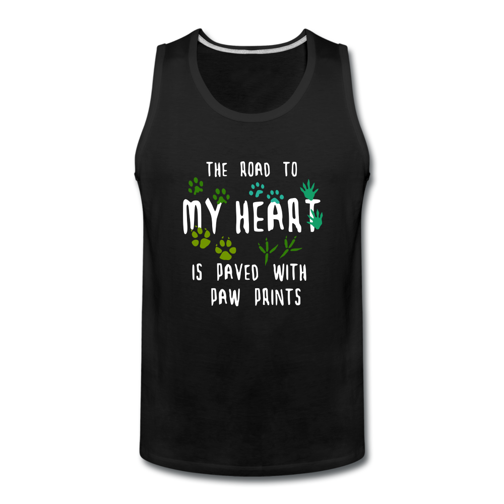 The road to my heart is paved with paw prints Men’s Premium Tank-Men’s Premium Tank | Spreadshirt 916-Teelime | shirts-hoodies-mugs